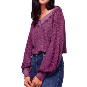 Free People Southside Thermal Pullover Top in violet